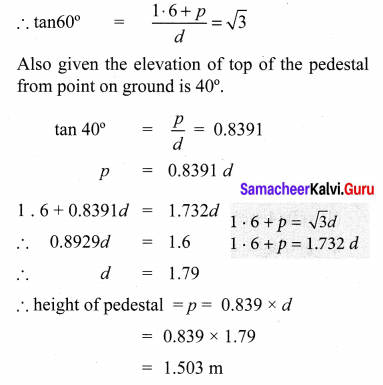10th Maths Exercise 6.2 Solutions Chapter 6 Trigonometry Samacheer Kalvi