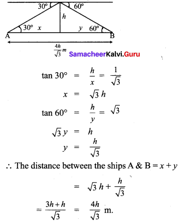 10th Maths Solution Samacheer Kalvi Chapter 6 Trigonometry Ex 6.3