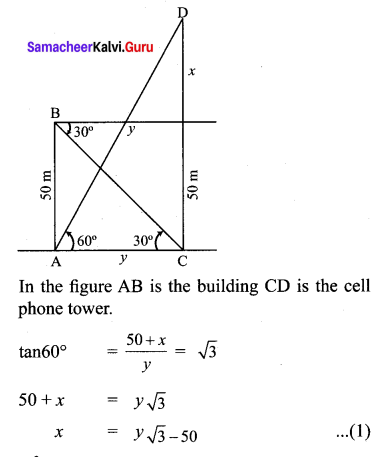 10th Maths Samacheer Kalvi Solutions Chapter 6 Trigonometry Ex 6.4