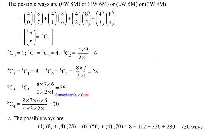 Samacheer Kalvi 11th Maths Solutions Chapter 4 Combinatorics and Mathematical Induction Ex 4.3 54