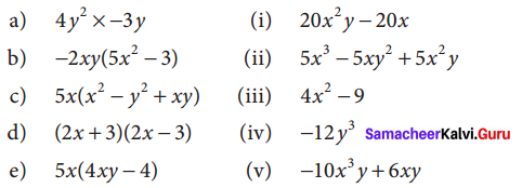 8th Standard Maths 3.1 Solution Samacheer Kalvi Term 1 Chapter 3 Algebra Ex 3.1