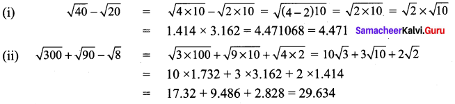 9th Class Maths Exercise 2.6 Solution Samacheer Kalvi Chapter 2 Real Numbers 