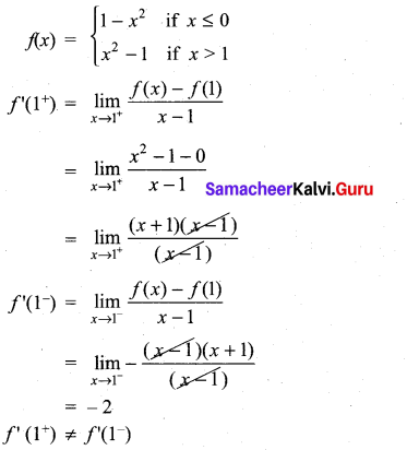 Samacheer Kalvi 11th Maths Solutions Chapter 10 Differentiability and Methods of Differentiation Ex 10.1 12