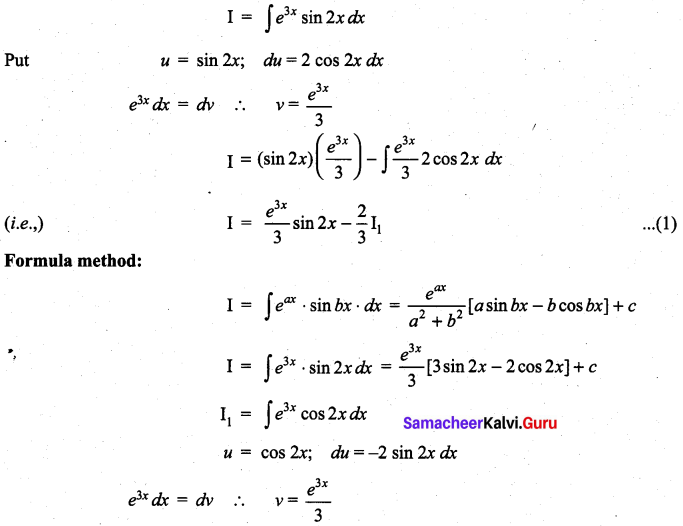 Samacheer Kalvi 11th Maths Solutions Chapter 11 Integral Calculus Ex 11.8 10