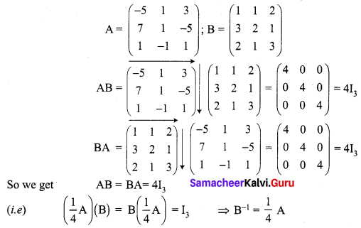 Samacheer Kalvi 12th Maths Solutions Chapter 1 Applications of Matrices and Determinants Ex 1.3 Q2