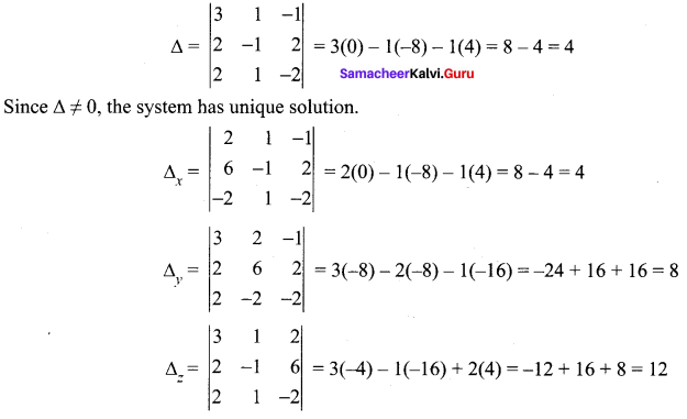 Samacheer Kalvi 12th Maths Solutions Chapter 1 Applications of Matrices and Determinants Ex 1.4 5