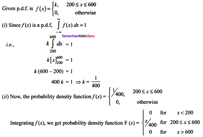 Samacheer Kalvi 12th Maths Solutions Chapter 11 Probability Distributions Ex 11.3 7