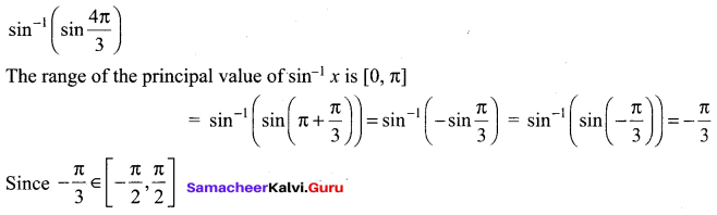 Samacheer Kalvi 12th Maths Solutions Chapter 4 Inverse Trigonometric Functions Ex 4.1 2