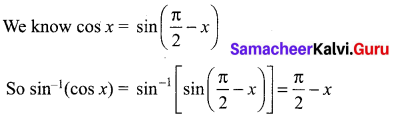 Samacheer Kalvi 12th Maths Solutions Chapter 4 Inverse Trigonometric Functions Ex 4.6 1