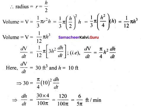 12th Samacheer Kalvi Maths Guide Chapter 7 Applications Of Differential Calculus Ex 7.1