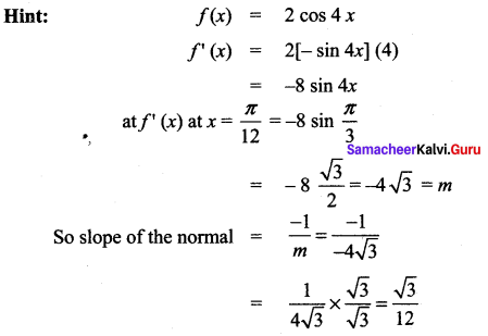 Samacheer Kalvi 12th Maths Solutions Chapter 7 Applications of Differential Calculus Ex 7.10 11