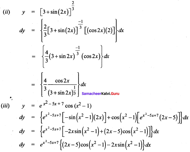 Samacheer Kalvi 12th Maths Solutions Chapter 8 Differentials and Partial Derivatives Ex 8.2 4