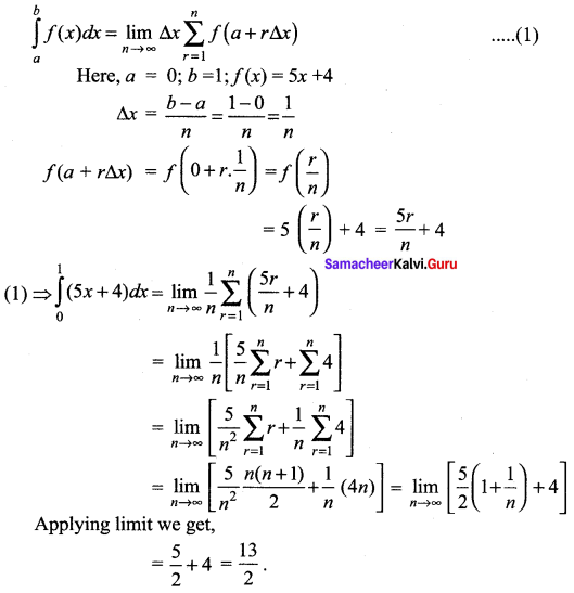 Samacheer Kalvi 12th Maths Solutions Chapter 9 Applications of Integration Ex 9.2 2