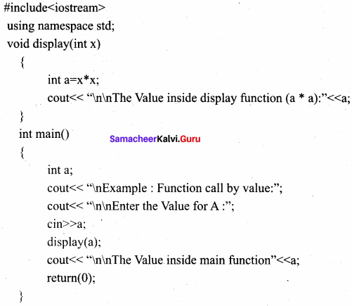 Samacheer Kalvi 11th Computer Science Solutions Chapter 11 Functions