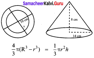 Samacheer Kalvi Guru 10th Maths Solutions Chapter 7 Mensuration Ex 7.4