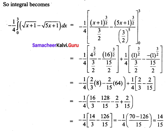 Samacheer Kalvi 12th Business Maths Solutions Chapter 2 Integral Calculus I Miscellaneous Problems Q10.1