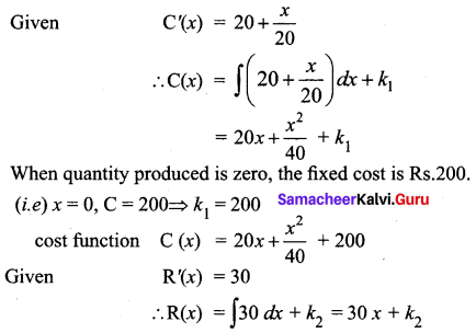Samacheer Kalvi 12th Business Maths Solutions Chapter 3 Integral Calculus II Additional Problems III Q5