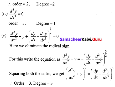 Samacheer Kalvi 12th Business Maths Solutions Chapter 4 Differential Equations Ex 4.1 Q1.2
