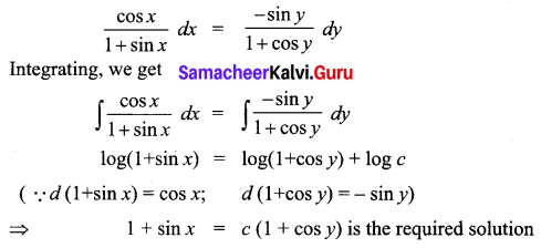 Samacheer Kalvi 12th Business Maths Solutions Chapter 4 Differential Equations Ex 4.2 Q4
