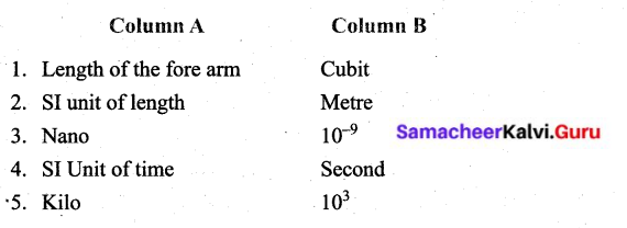 Samacheer Kalvi 6th Science Solutions Term 1 Chapter 1 Measurements 2