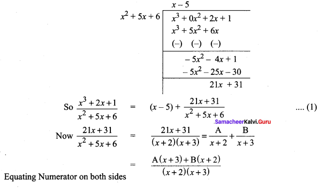 11th Samacheer Maths Solutions Chapter 2 Basic Algebra Ex 2.9