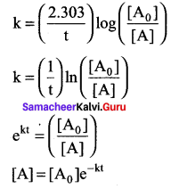 12th Chemistry Chapter 7 Book Back Answers Chemical Kinetics Samacheer Kalvi