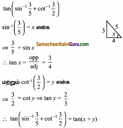 Samacheer Kalvi 12th Maths Guide Chapter 4 நேர்மாறு முக்கோணவியல் சார்புகள் Ex 4.5 14